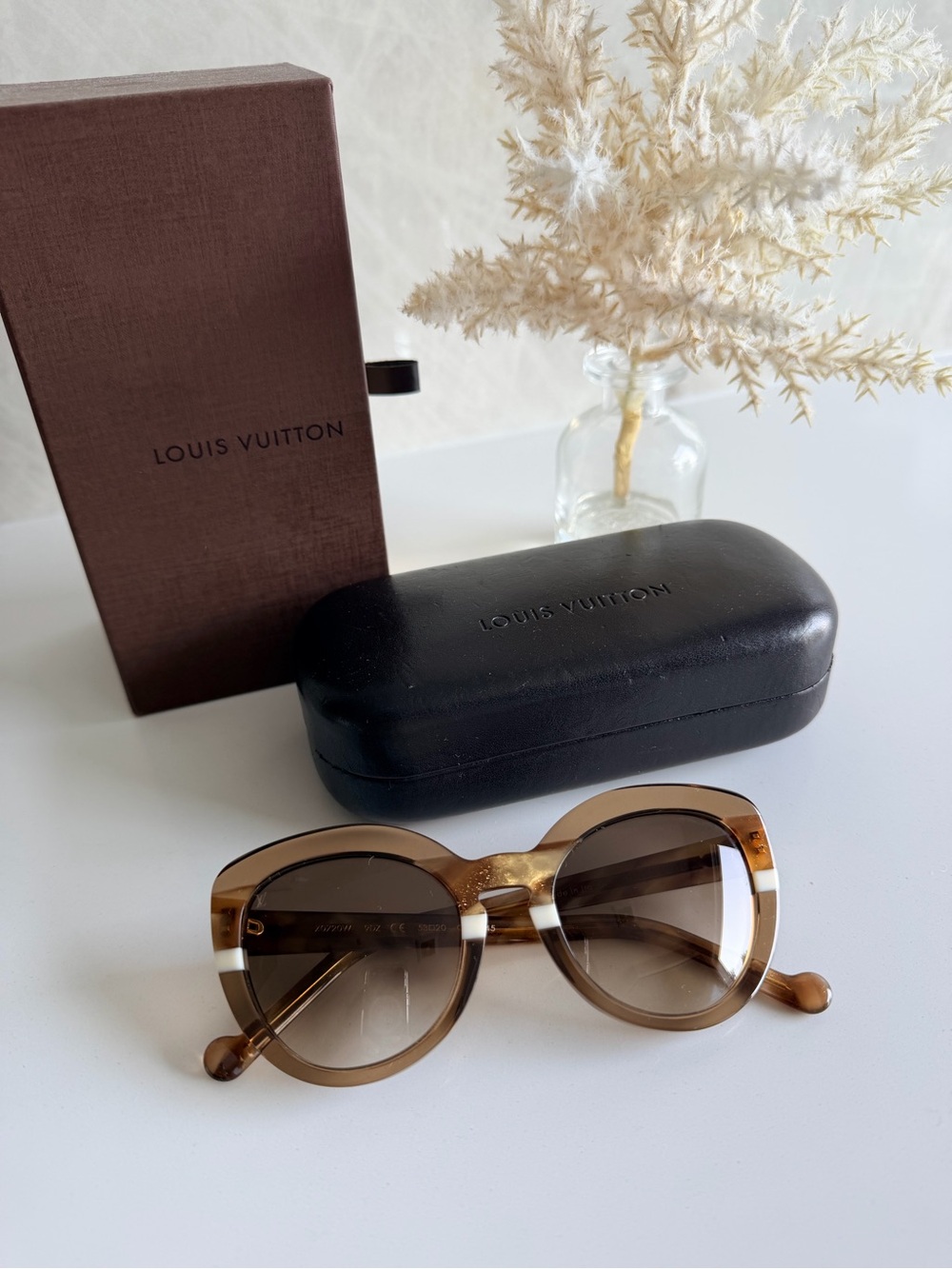 Louis Vuitton Brown Gradient Round Acetate Sunglasses